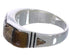 Genuine Sterling Silver Tiger Eye Multicolor Ring Size 6-3/4 AX37163